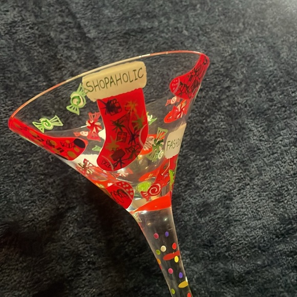 Lolita- Hand Painted Martini glass “Stocking Stuffer-Tini” Retired Holiday Gift - Picture 3 of 15